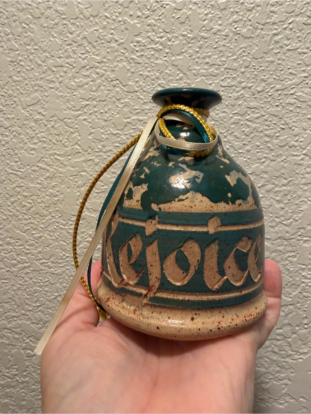 Eddie Martin Hand Thrown Glazed Clay Vase Rejoice 1997 Handmade Artisan